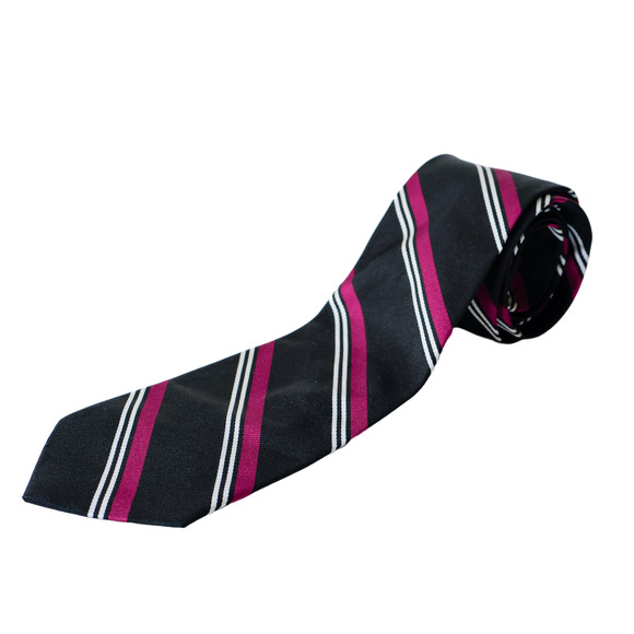 VTG Polo Ralph Lauren Italy Silk Repp Stripe Necktie Boys Old Money Ivy Preppy - Picture 1 of 13